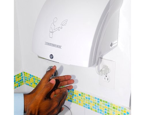 venta de un secador de manos plastico en colo blanco para el hogar o la empresa